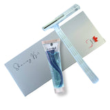 Shaving Kit Razor Twin Blades White + FreshScent Shave Cream 18-25ml multi-Use Bathroom Amenity Premium individual Box packing (Count 200's/Pack)