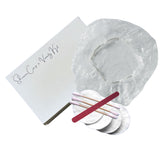 Shower Cap + Vanity Kit (Bamboo Ear Buds + Cotton Pads + Nail File) Guest Bathroom Amenity Premium individual Box packing (Count 200's/Pack)