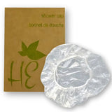 Shower Hair Cap clear Guest Bathroom Amenity individually wrapped  in Economical Eco Friendly Brown Box Packing (Count 200's/Pack)