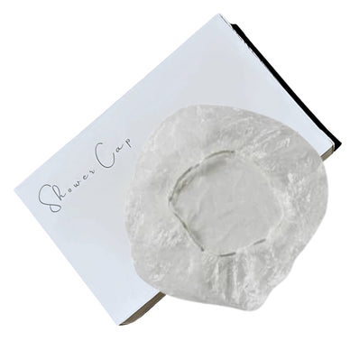 Shower Hair Cap clear Guest Bathroom Amenity in Premium individual Box packing (Count 200's/Pack)