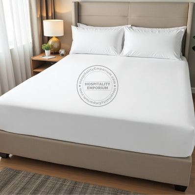 TC-180 FITTED SHEETS percale fabric White size FULL Beds Hospitality  Thomaston Mills