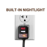 Hamilton Beach Wall Mount Hair Dryer, 1500 Watts, Auto Safety Shut Off, Toggle Switch, Nightlight on Plug, Black