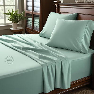 TC-180 FITTED SHEETS percale fabric color Seafoam size FULL Beds Hospitality Thomaston Mills