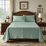 TC-180 FLAT SHEETS percale fabric color Seafoam QUEEN size Hospitality Beds  Thomaston Mills