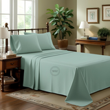 TC-180 FLAT SHEETS percale fabric color Seafoam KING size Hospitality Beds  Thomaston Mills