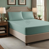 TC-180 FITTED SHEETS percale fabric color Seafoam size KING Beds Hospitality  Thomaston Mills