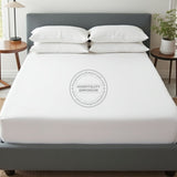 TC-180 FITTED SHEETS percale fabric White size QUEEN Beds Hospitality  Thomaston Mills