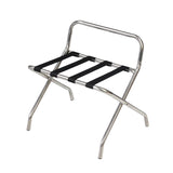 Luggage & Baggage Rack with 5 belts High Back Folding Chrome Metal Hotel Guest Closets 1/Pack