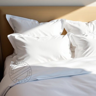 T-250 Premium Percale Cotton-Poly Pillow Covers STD. 32"x21" Thomaston Mills USA White 6/Pack