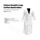 Velour (100%C) Double Loop Cotton 400GSM Shawl Collar Plain Bathrobes White Unisex 2/Pack