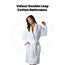 Velour (100%C) Double Loop Cotton 400GSM Shawl Collar Plain Bathrobes White Unisex 2/Pack
