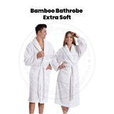Bamboo Bathrobe Extra Soft 60%Bamboo 40%Cotton White 2/ Pack