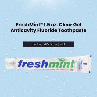 FreshMint 1.5 oz. Clear Gel Anticavity Fluoride Toothpaste 144's units/cs