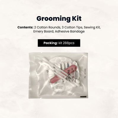 Grooming Kit - Contents: 2 Cotton Rounds, 3 Cotton Tips, Sewing Kit, Emery Board, Adhesive Bandage