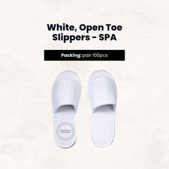 White, Open Toe Slippers - SPA - Zero Plastic, Non-Woven Envelope