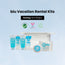 Blu Travel Kit - Shampoo, Conditioner, Body Wash, Lotion, Cleansing Bar, Massage Bar