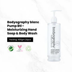 Bodyography Blanc Pump Bottle - Moisturizing Hand Soap & Body Wash 13.5oz, 400ML