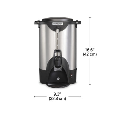 Hamilton Beach Commercial, Stainless Steel Urn, 40 cup, one hand dispensing, coffee level indicator