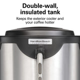 Hamilton Beach Commercial, Stainless Steel Urn, 40 cup, one hand dispensing, coffee level indicator