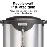 Hamilton Beach Commercial, Stainless Steel Urn, 100 cup, one hand dispensing, coffee level indicator