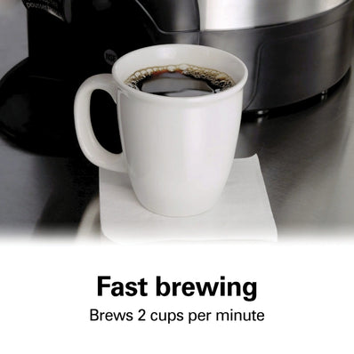 Hamilton Beach Commercial, Stainless Steel Urn, 100 cup, one hand dispensing, coffee level indicator