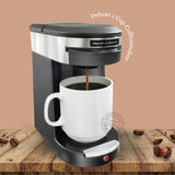Hamilton Beach  Coffee Maker Deluxe 1 Cup Copmmercial Pod Auto Shut Off, Black/Stainless Steel (also available in 230V)
