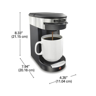 Hamilton Beach  Coffee Maker Deluxe 1 Cup Copmmercial Pod Auto Shut Off, Black/Stainless Steel (also available in 230V)