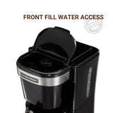 Hamilton Beach Coffee Maker 4 Cup Hospitality Rated , ASO, Swing/Lift Off Brew Basket, Black w/ Stainless Steel Carafe