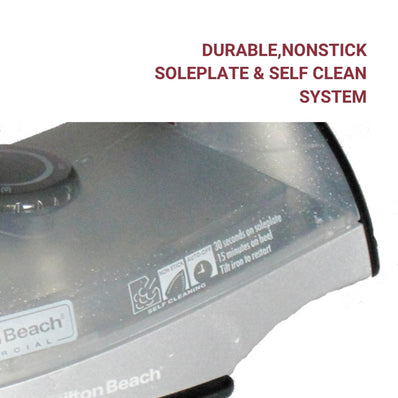 Hamilton Beach Lightweight Steam/Spray Iron, Position Sensing ASO, Extra Long Cord, Black