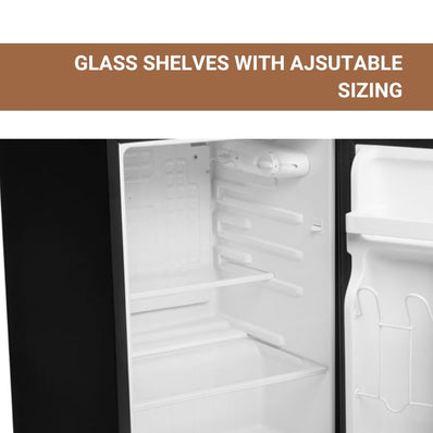 Hamilton Beach 2.5 cu. Ft. Refrigerator, Energy Star, 2 glass adj. shelves, rev.door, leveling ft.