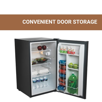 Hamilton Beach 3.2 cu. Ft. Refrigerator, Energy Star, 3 glass shelves, rev.door, leveling ft.