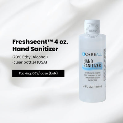 FreshScent 4 oz. Hand Sanitizer (70% Ethyl Alcohol) (clear bottle) (USA)