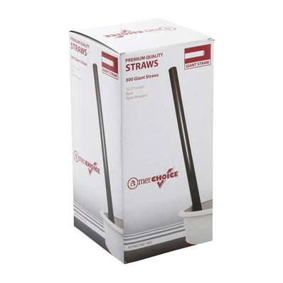 Giant Straw Wrapped Black 10 1/4" 300 ct