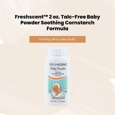 FreshScent 2 oz. Talc-Free Baby Powder Soothing Cornstarch Formula