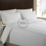 TC-250 FITTED SHEETS Premium 10mm Wide STRIPED Tone-On-Tone White Royal Suite KING Beds  Thomaston Mills