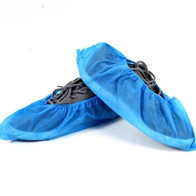 Shoe Covers Blue Non-Skid marked with Elastic Non-Woven Fabric Disposable 100-count 