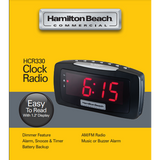 Hamilton Beach Clock radio, 1.2" LED display, Dimmer Feature, Snooze, AM/FM , PM Indicator, Snooze, Alarm On Indicator