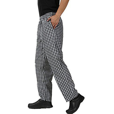 ECONO Chef Pants Dome Closure P/C Twill Fabric Color Woven Checker sizes XS-XL
