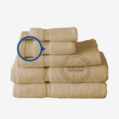 BEIGE Premium Bath Towel Dobby Border 100% Cotton Ring Spun 27x50" #14.0 lbs/ dz