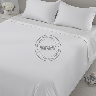 TC-300 FLAT SHEETS 100% Combed Cotton Preshrunk PLAIN WHITE KING size 78 x 80 x 15"  Thomaston Mills