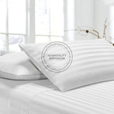 TC-310 PILLOWCASES STRIPED 6mm Luxury WHITE (cut Sizes Std/ Queen & King Pillows) Thomaston Mills