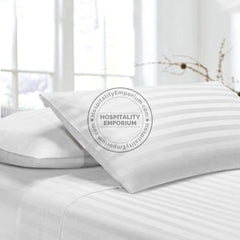 TC-310 PILLOWCASES STRIPED 6mm Luxury WHITE (cut Sizes Std/ Queen & King Pillows) Thomaston Mills