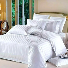 TC-310 DUVET COVER STRIPED 6mm luxury WHITE KING bed size 107 x 94  Thomaston Mills