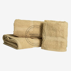 BEIGE Economy Bathmats Cam Border Cotton-Poly Blend 20x30" #7.0 lbs/ dz