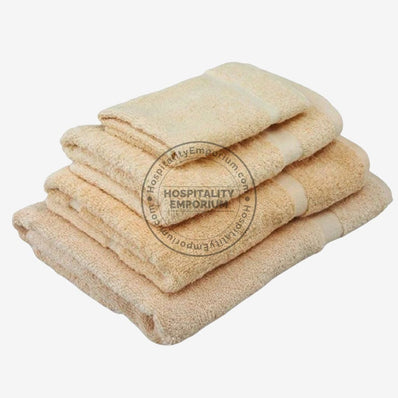 BEIGE Economy Bathmats Cam Border Cotton-Poly Blend 20x30" #7.0 lbs/ dz