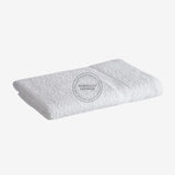 WHITE Economy Bath Towel Cam Border Cotton-Poly Blend 24x48" #8.0 lbs/ dz