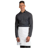Premium Designer 4way Aprons 35"W X 21"L Fabric Twill 7.25oz 65/35 Poly/Cotton design No Pockets colors BLACK/ WHITE