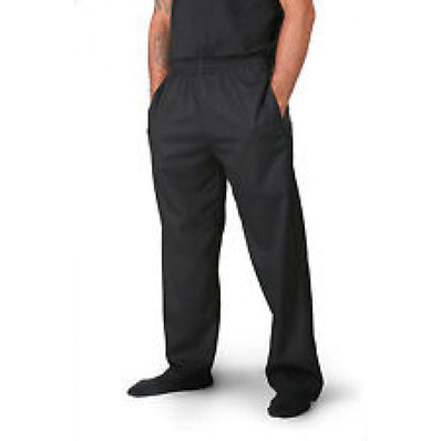 STD. Chef Pant RUGBY Style Elastic Waist Band Color Black or Woven Checker sizes XS-XL