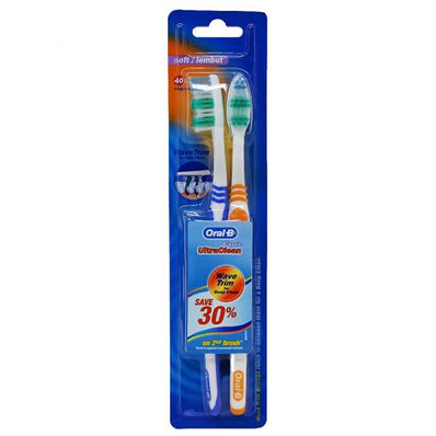 ORAL-B Toothbrush Soft 2CT Classic Ultra Clean