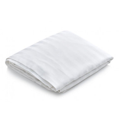 T-260 Luxury Percale Cotton-Poly Duvet Covers ZIPPER QUEEN 88"x88" color: White 1cm striped 2/Pack